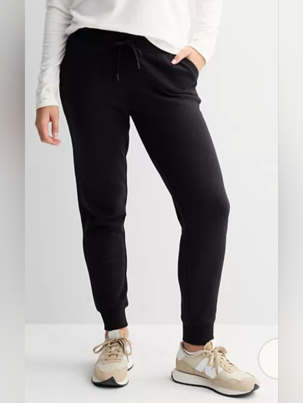 tek gear Ultra Soft Fleece Black Drawcord Jogger Pants Cotton Blnd Medium
